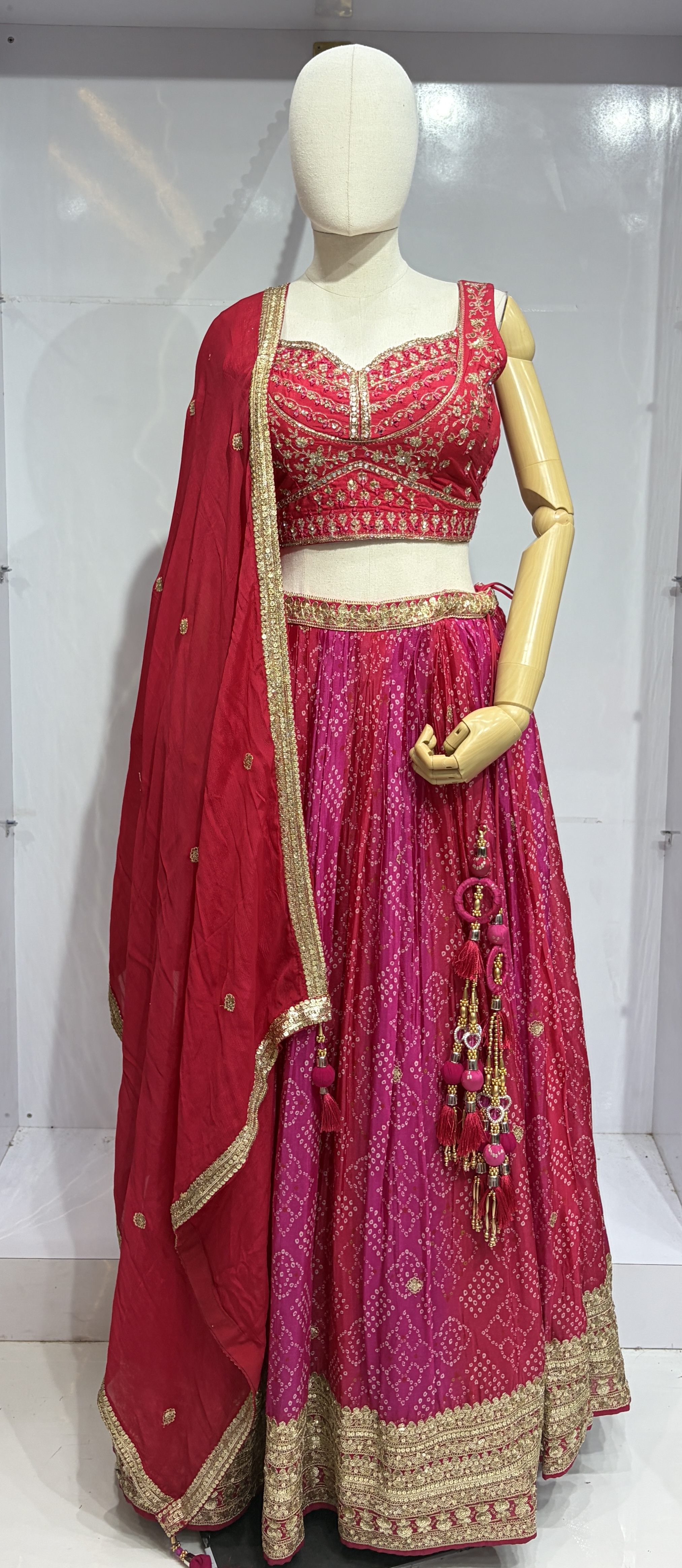 PINK BANDINI LEHENGA