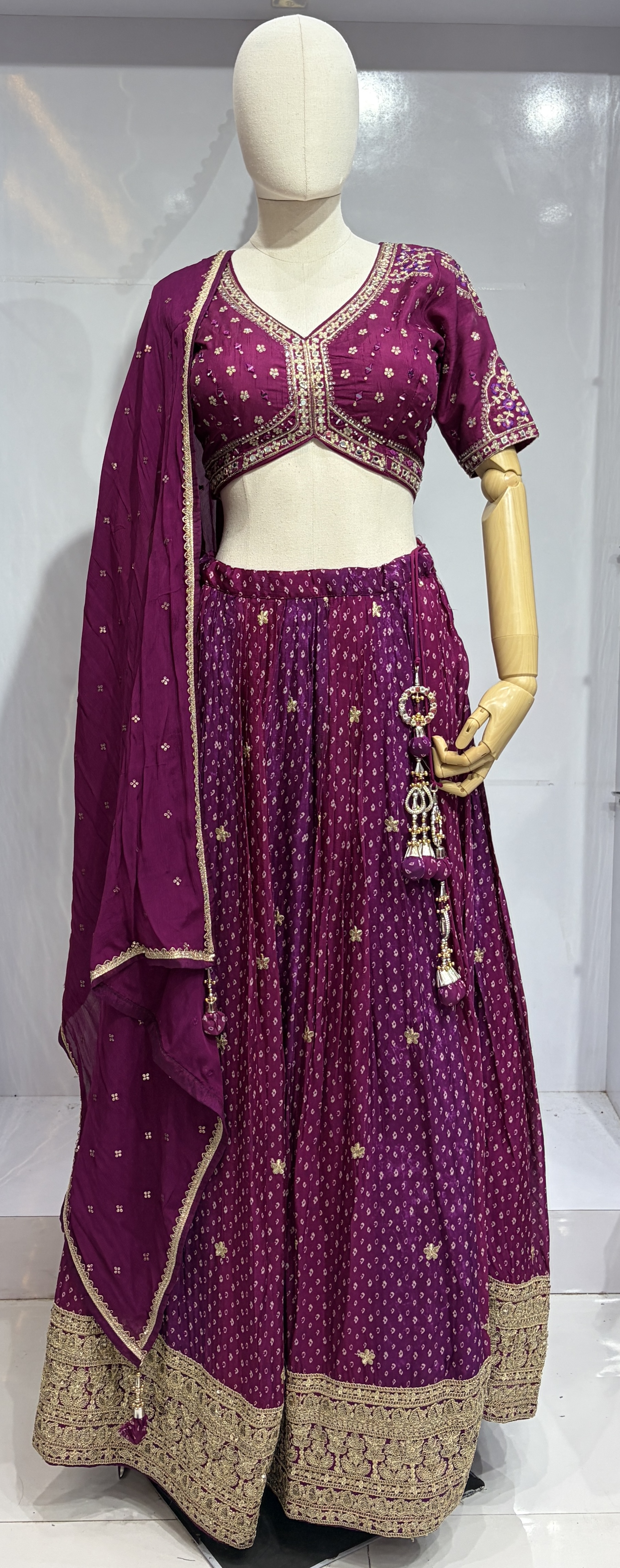 PURPLE BANDINI LEHENGA