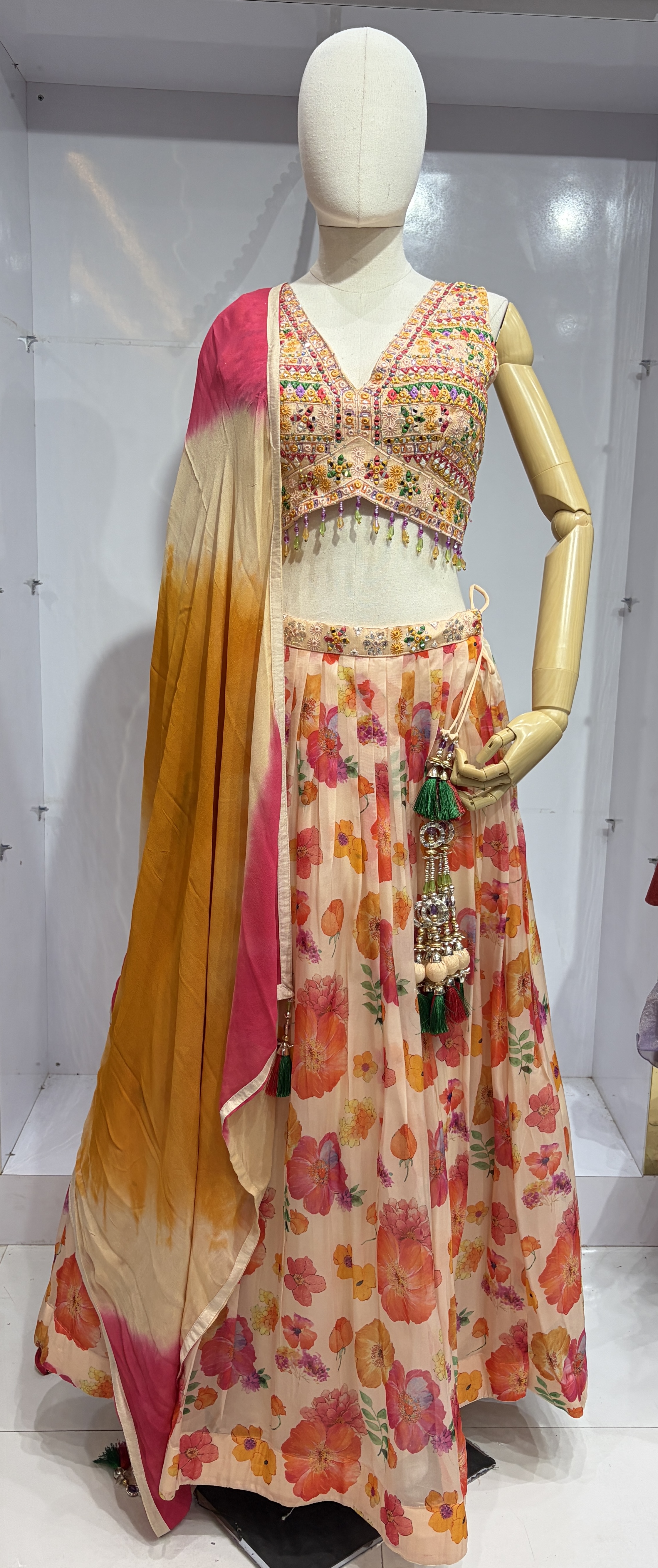 MULTI COLOUR FLORAL LEHENGA