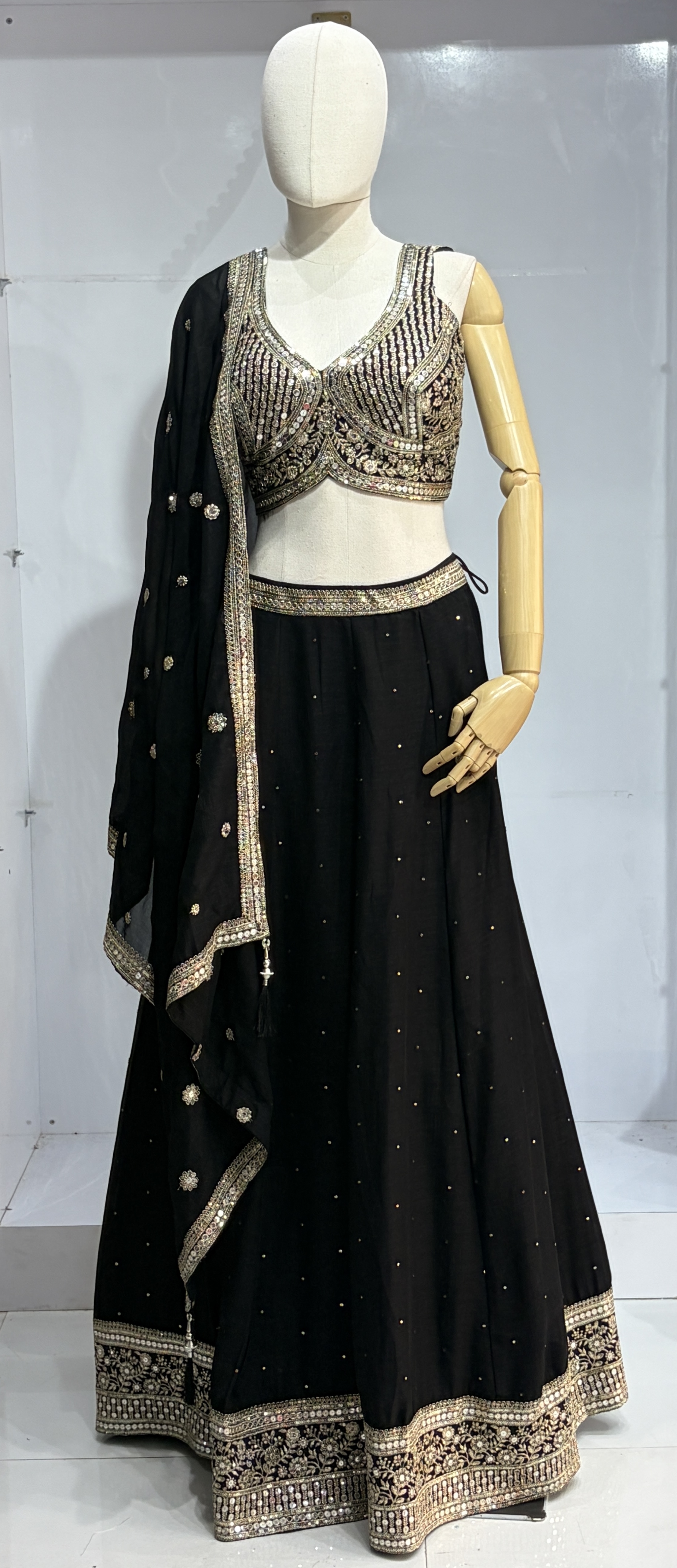 MIDNIGHT BLACK LEHENGA 