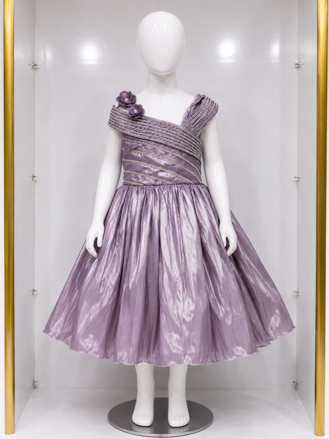 LAVENDER GRACE ONE-SHOULDER PARTY DRESS
