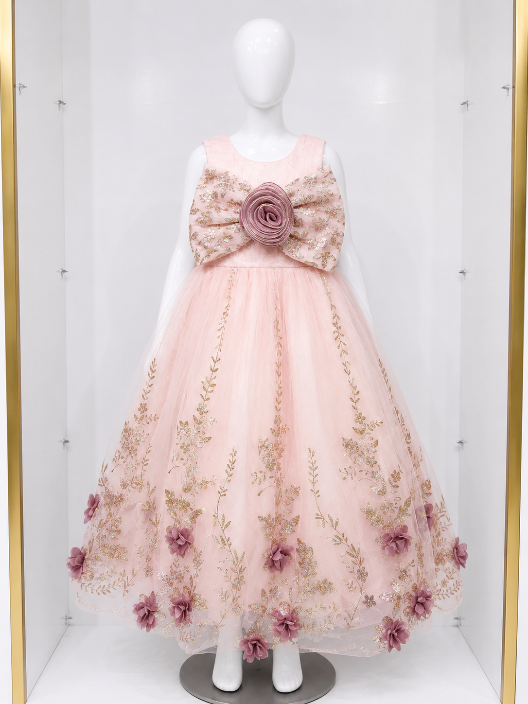 BLUSH ROSE EMBROIDERED PRINCESS GOWN