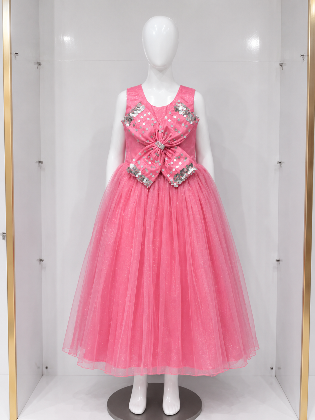 PINK SPARKLE BOW PRINCESS GOWN