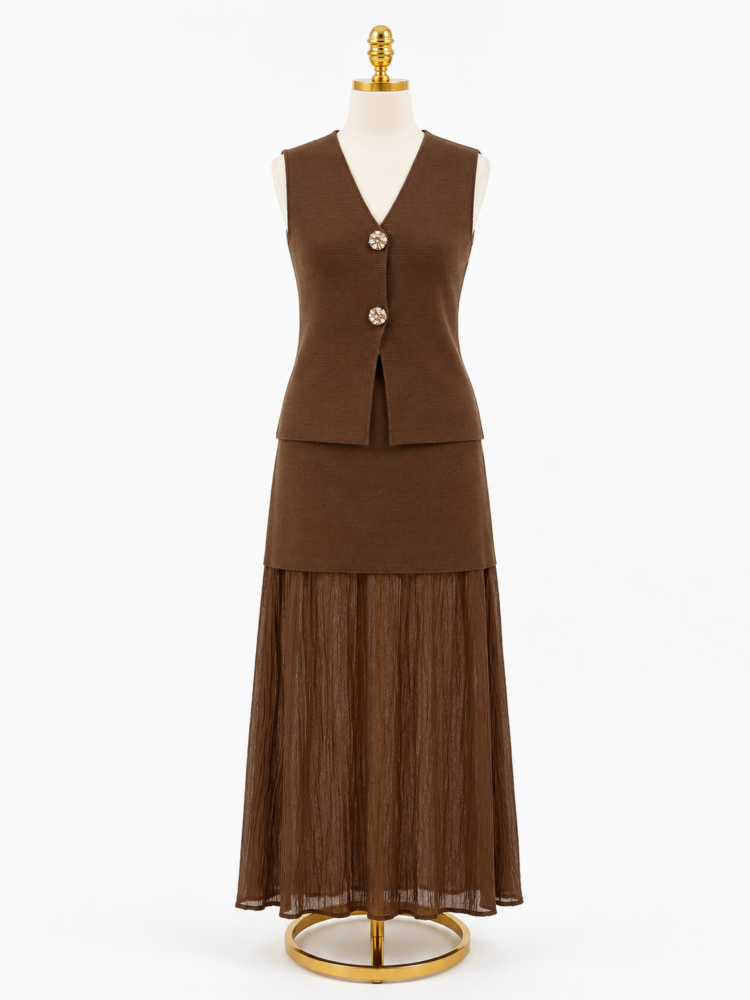 MOCHA ELEGANCE LAYERED CO-ORD SET