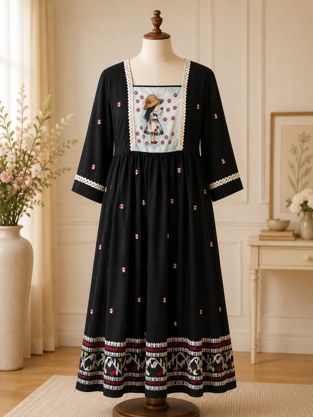 PLUM BLOSSOM PLEATED CO-ORD DRESS