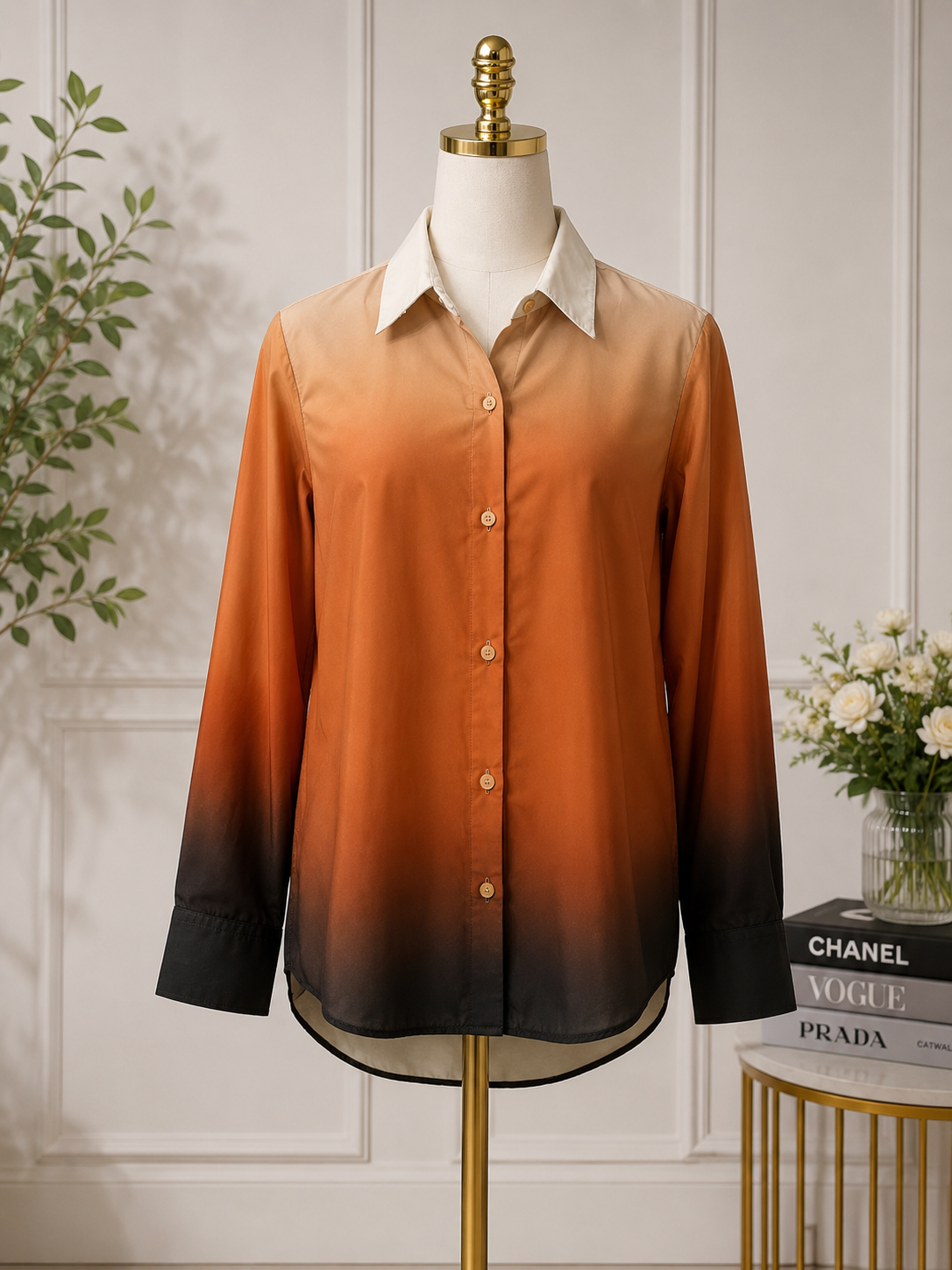 SUNSET OMBRE SATIN SHIRT 