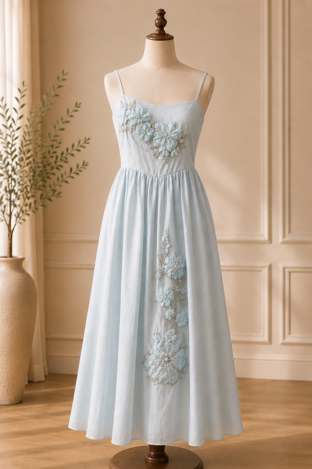 ICE BLOOM FLORAL MIDI DRESS