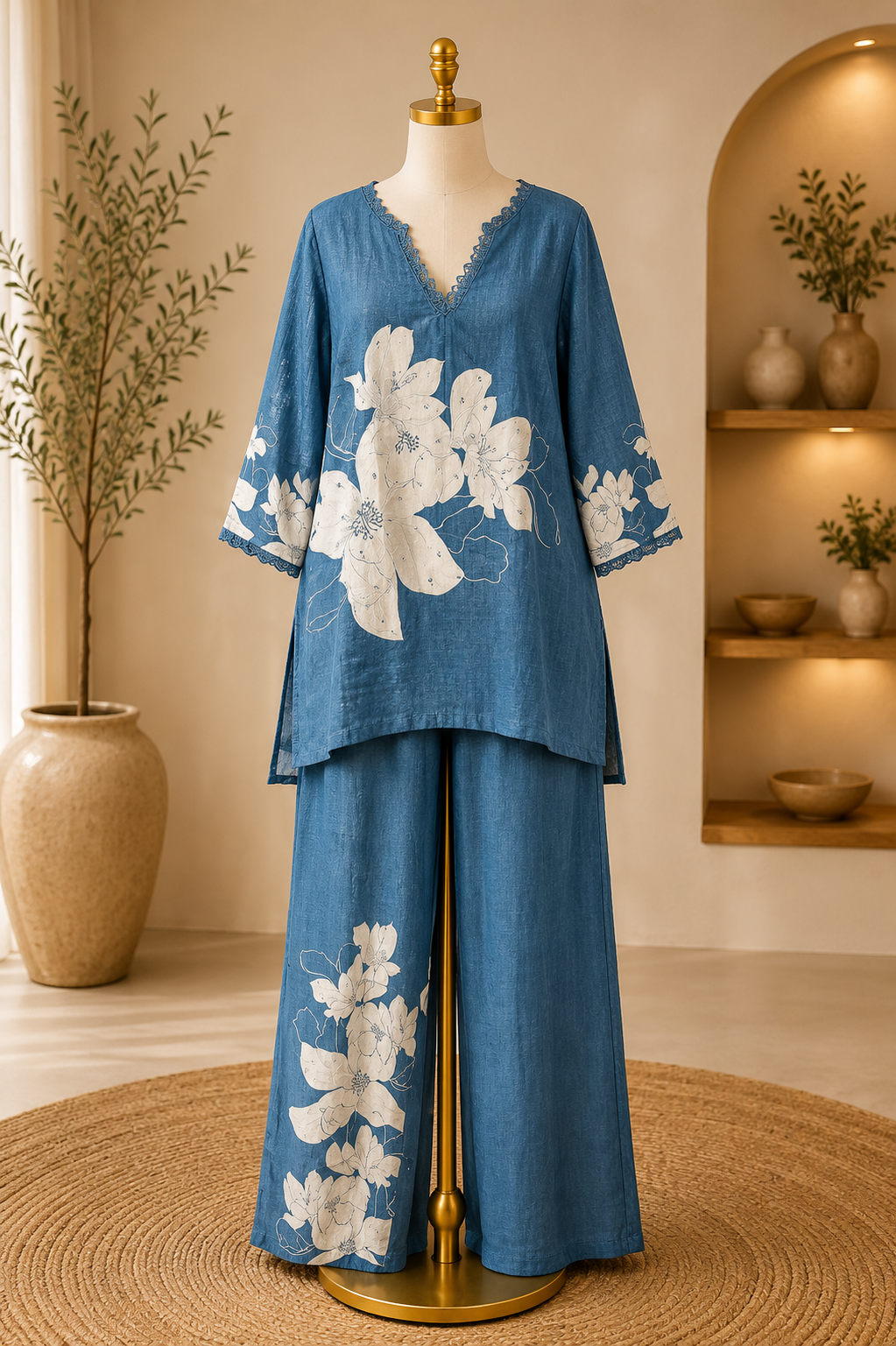 AZURE BLOSSOM PRINTED CO-ORD SET