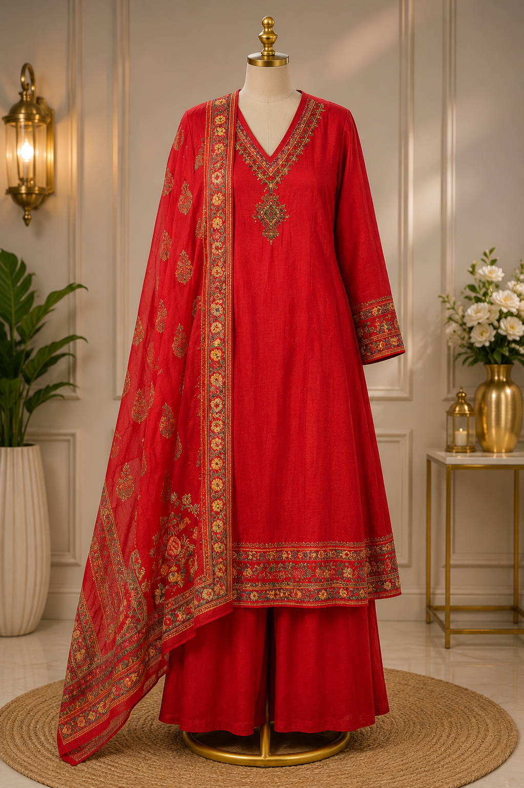 CRIMSON HERITAGE EMBROIDERED ANARKALI  