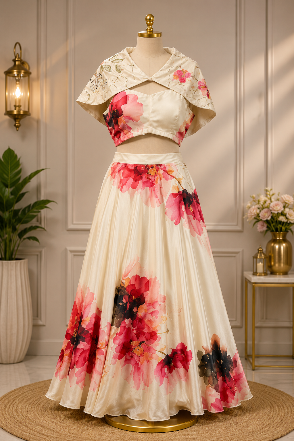 IVORY BLOOM FLORAL LEHENGA SET 