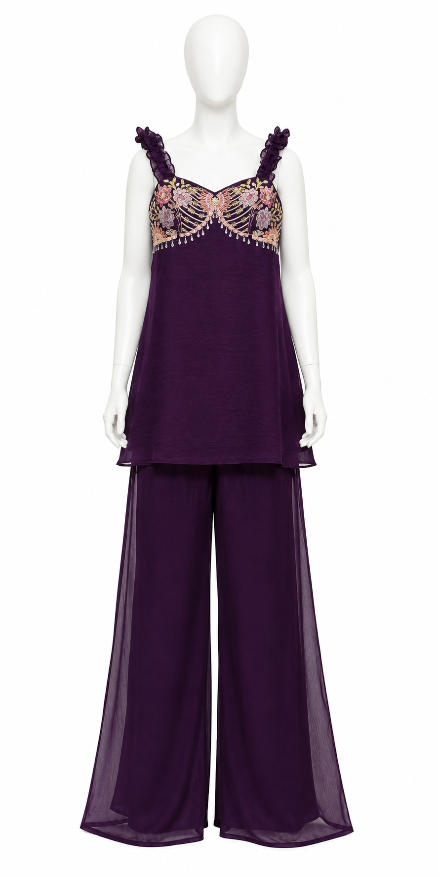 ROYAL PURPLE EMBROIDERED CO-ORD SET 