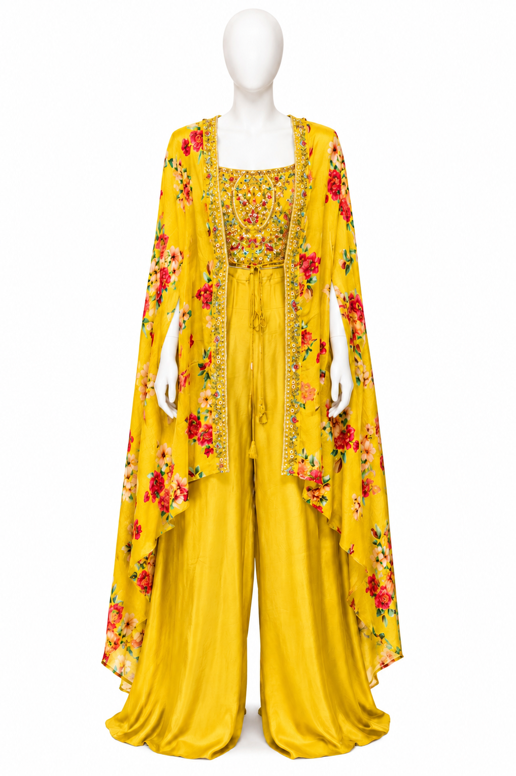 SUNFLOWER BLOOM CAPE CO-ORD SET 