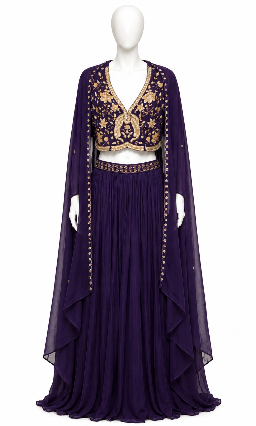 ROYAL INDIGO CAPE LEHENGA SET 