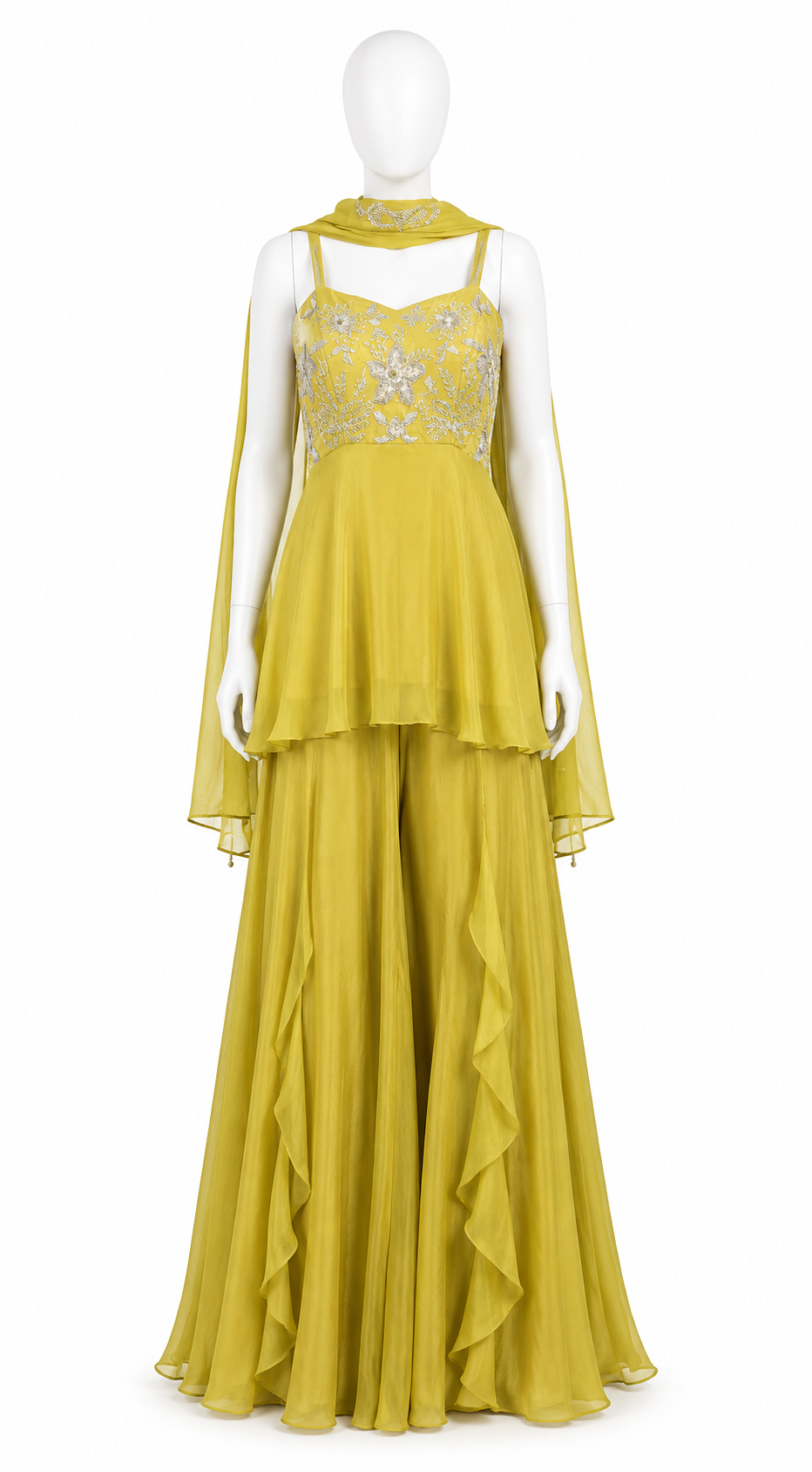 LEMON ZEST RUFFLE PALAZZO SET 