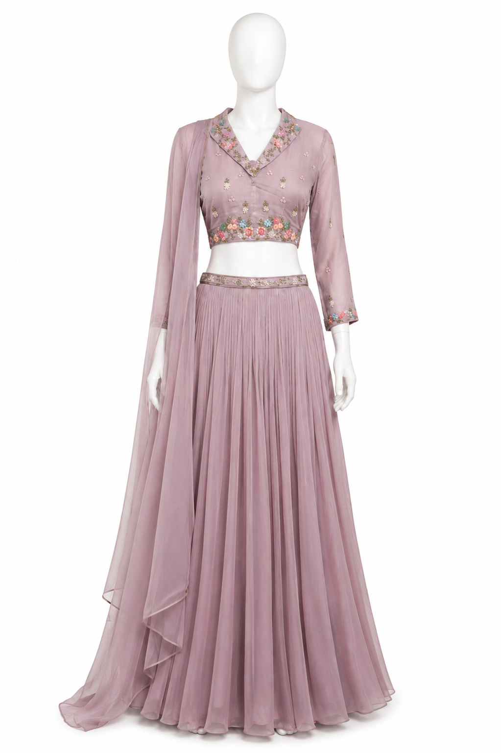 BLUSH PETAL EMBROIDERED LEHENGA SET 