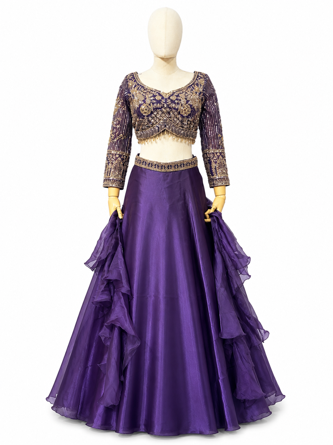 PURPLE EMBROIDERED LEHENGA SET 