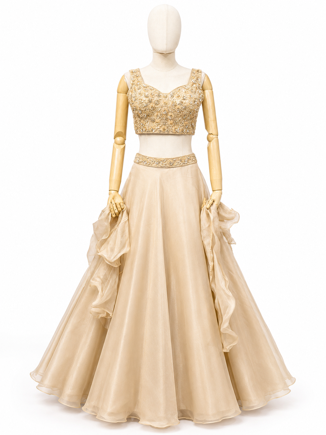CHAMPAGNE GOLD LEHENGA SET