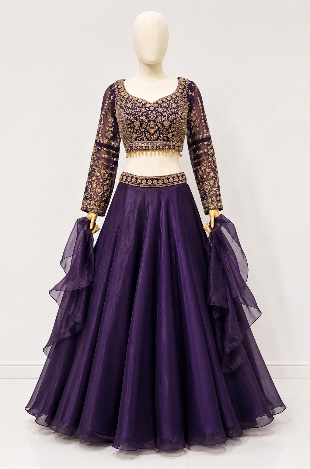ROYAL PURPLE EMBROIDERED LEHENGA SET 