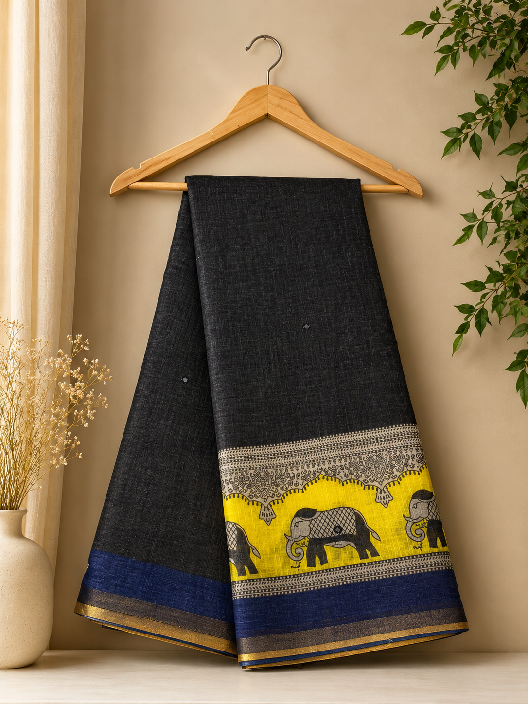 ELEPHANT BORDER SAREE DESIGN 