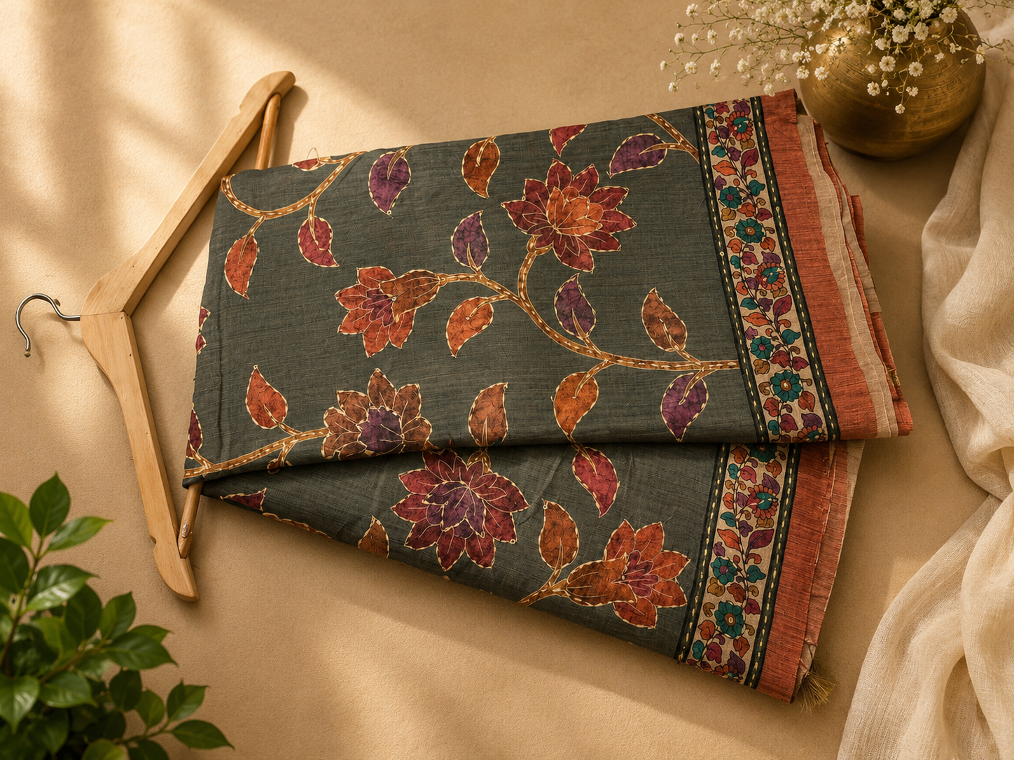 VINTAGE FLORAL VINE SAREE