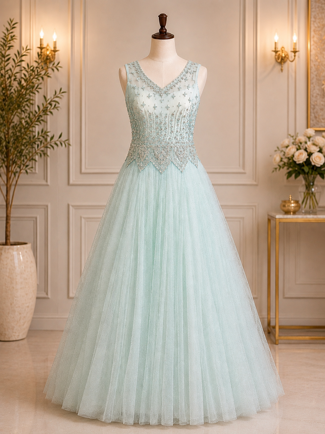 ICE BLUE SPARKLE PRINCESS GOWN 