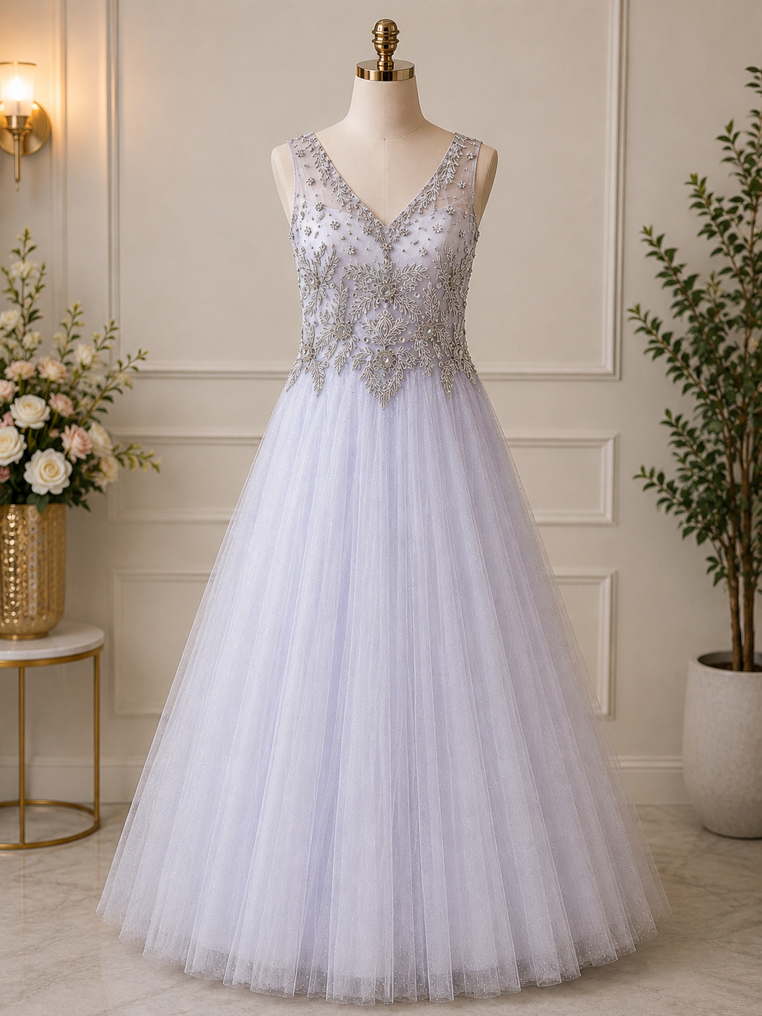 WHITE SNOWFLAKE PRINCESS GOWN 